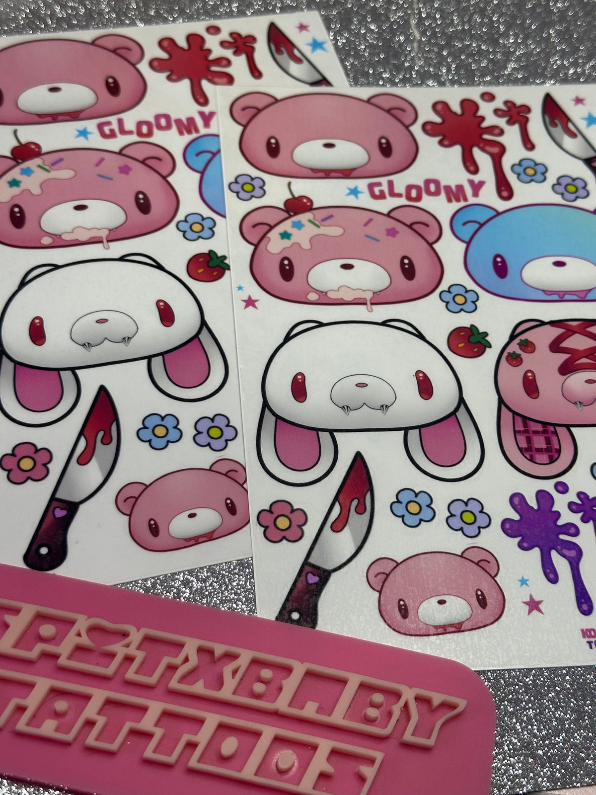 Gl00my Temporary Tattoo Sheet