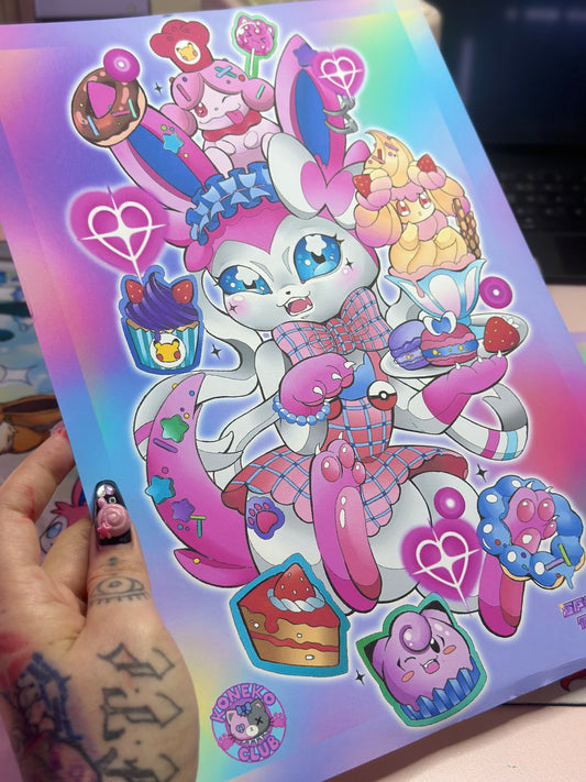 PokeCafe Sylvee Maid Print