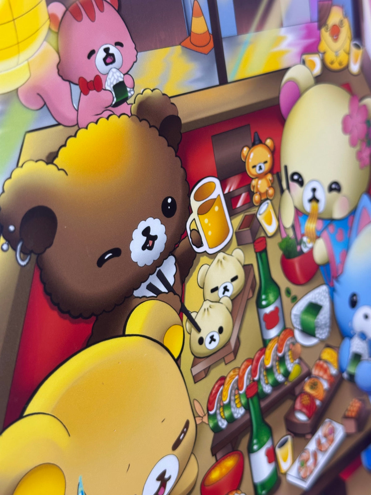 Kuma Sushi Shop Mini Print