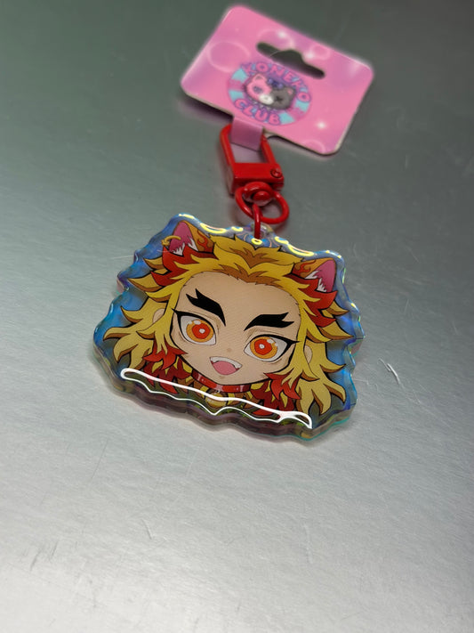 Rengoku Cat Keychain