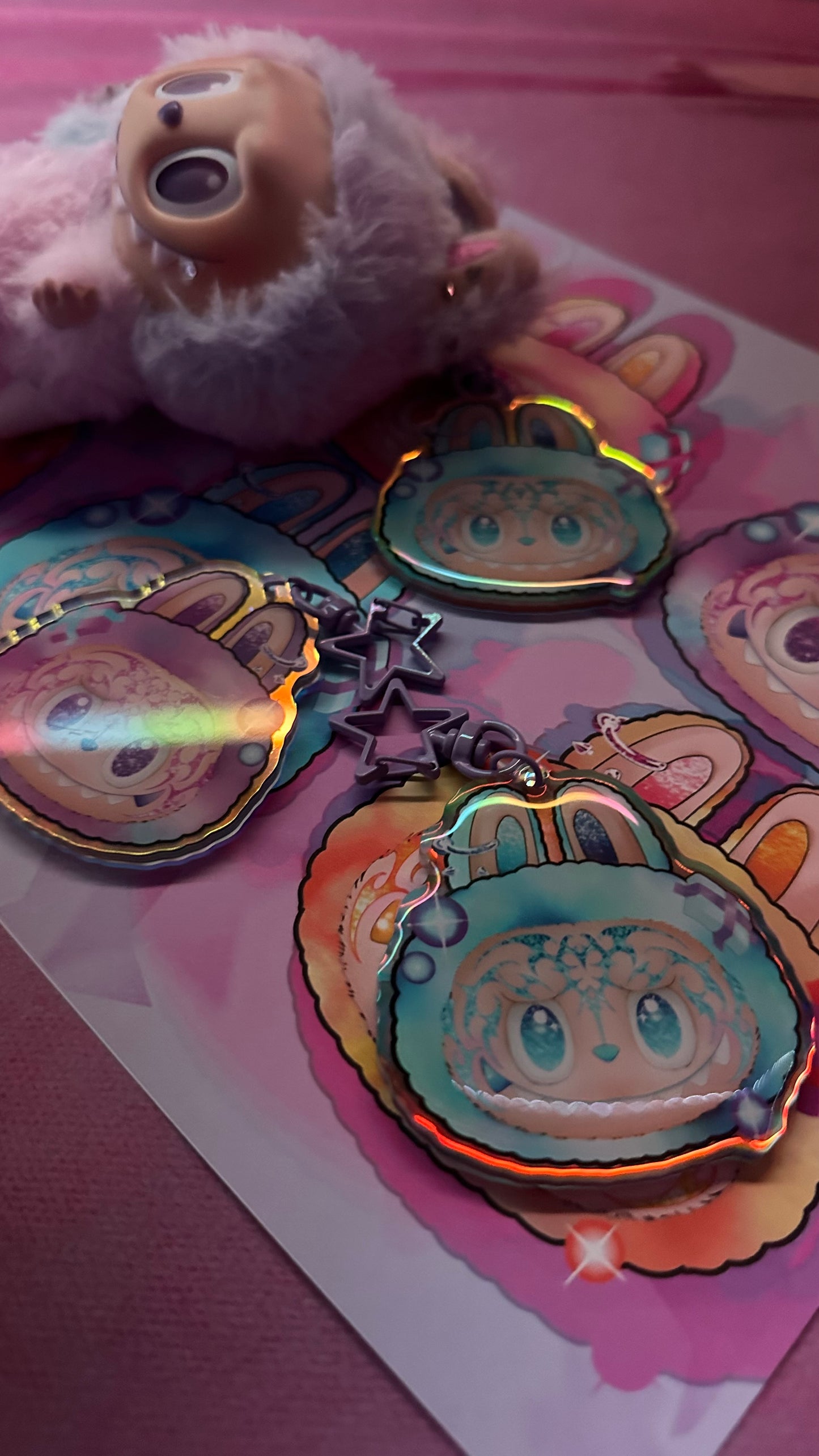 Holographic Big into Synergy Keychain