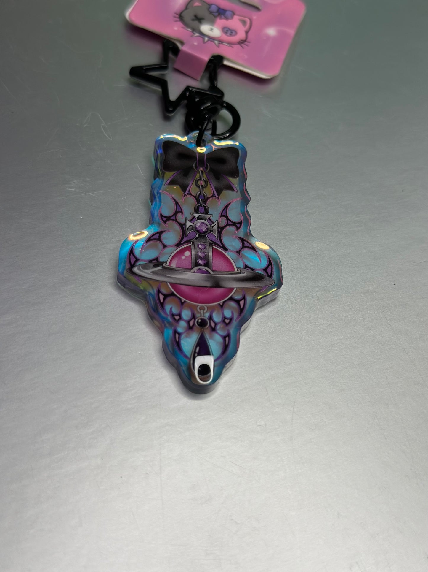 Vivi Bow Charm Tribal Keychain