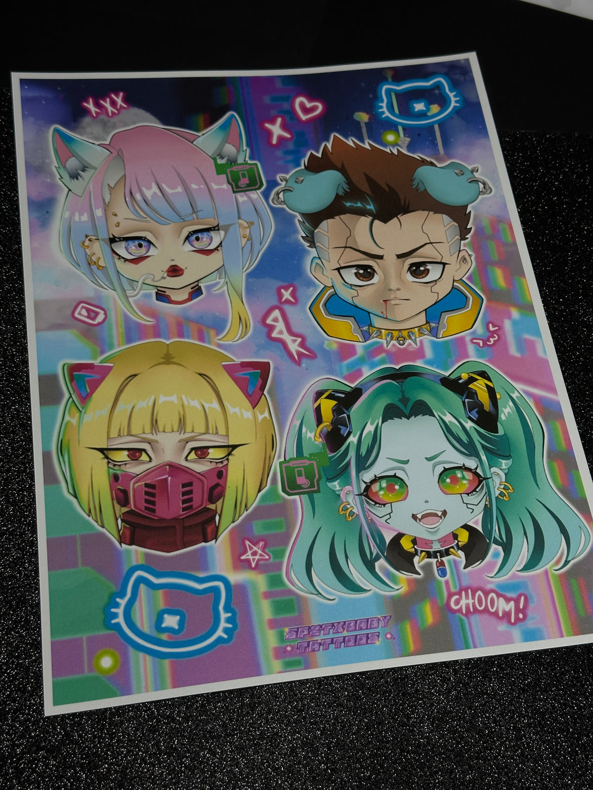 Large Cyber Punk Print