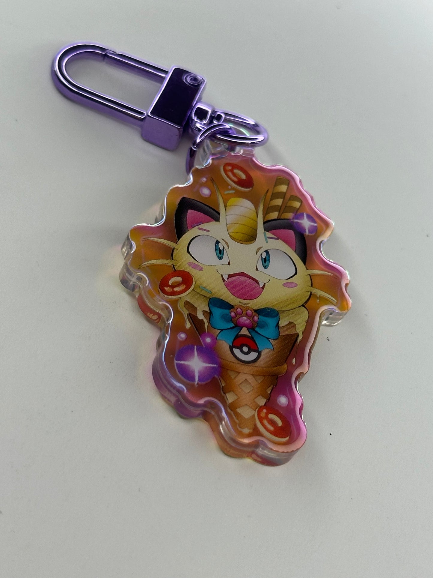 Meowth Cream Cone Keychain