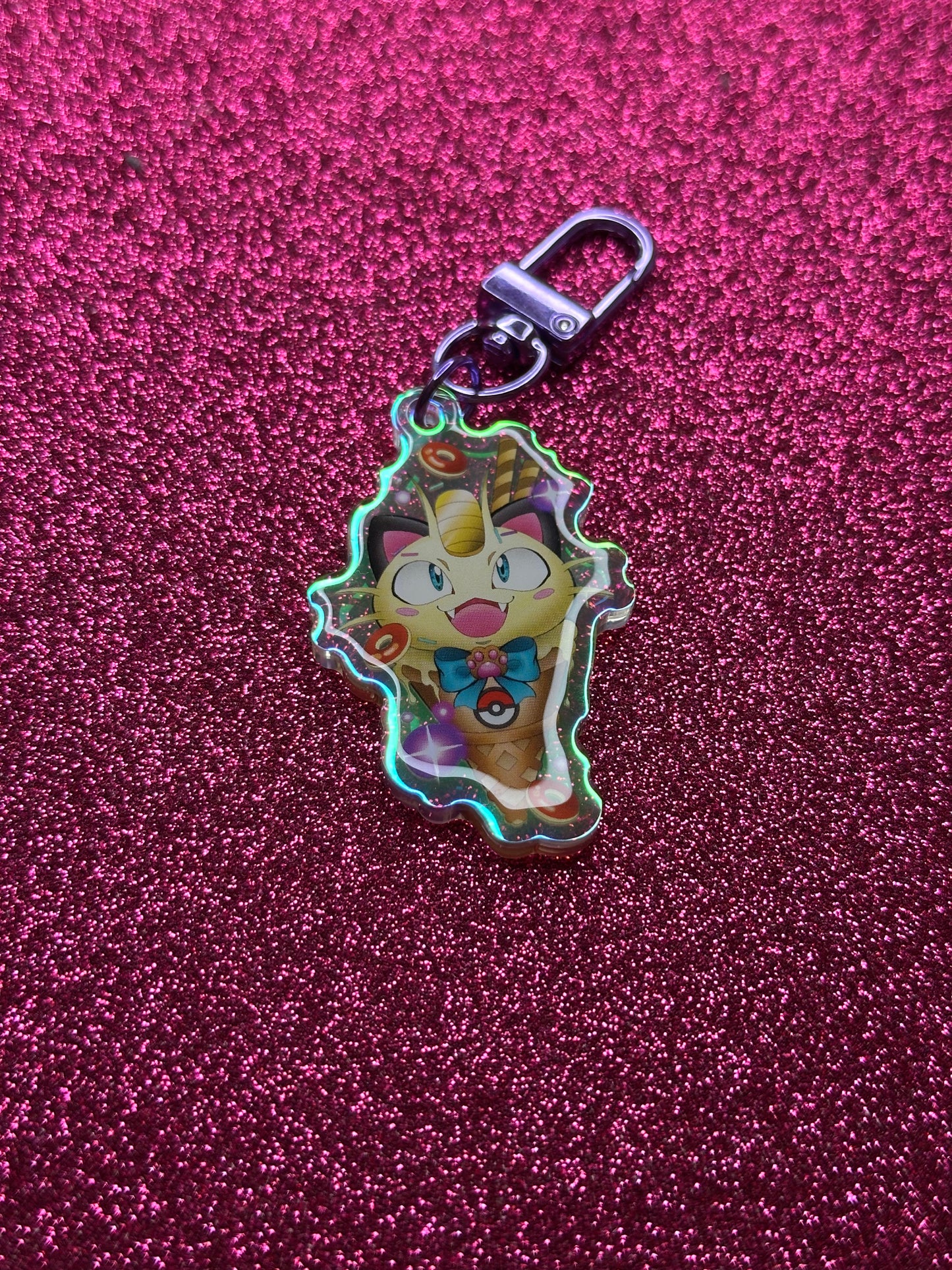Meowth Cream Cone Keychain