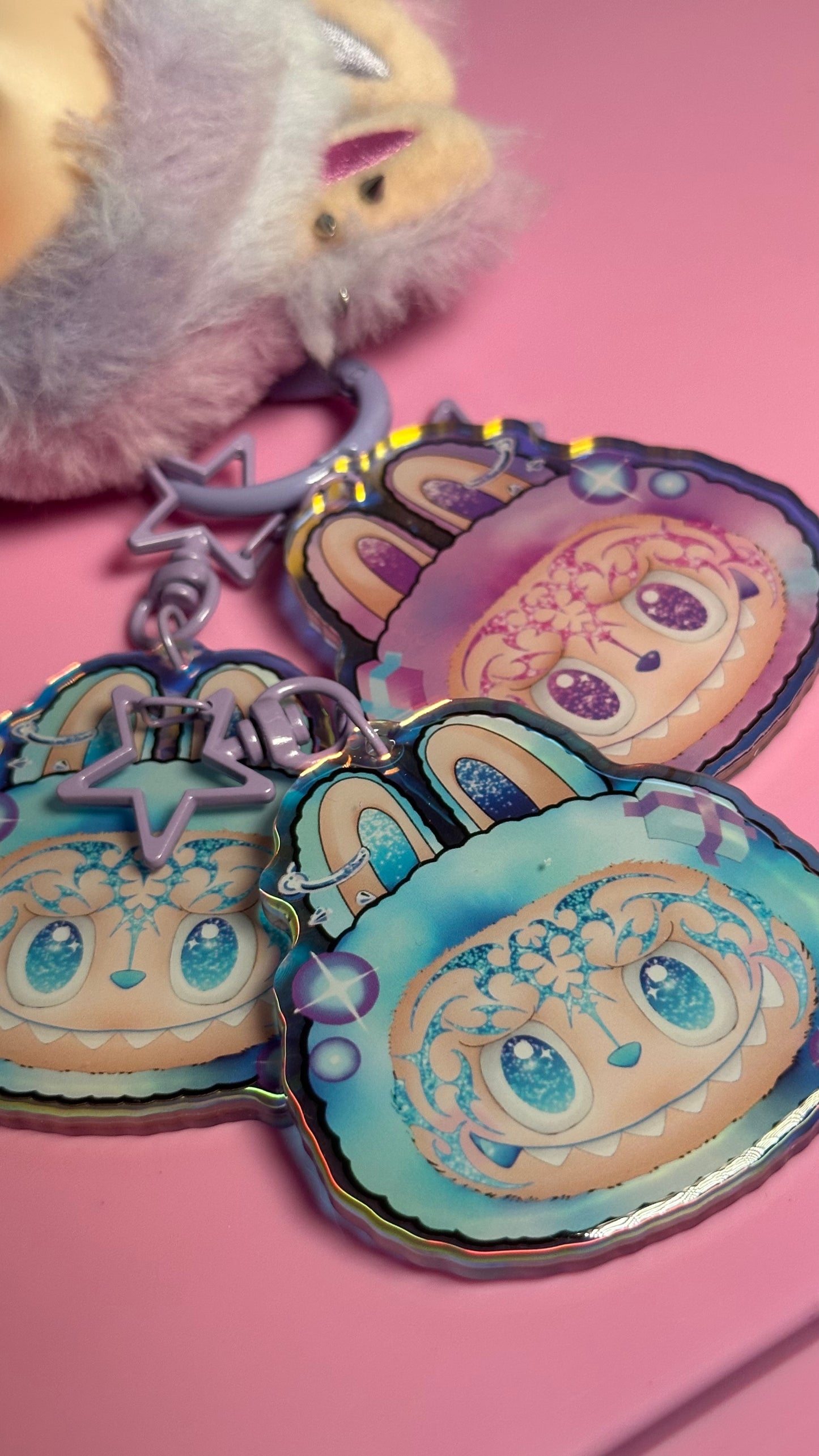 Holographic Big into Synergy Keychain