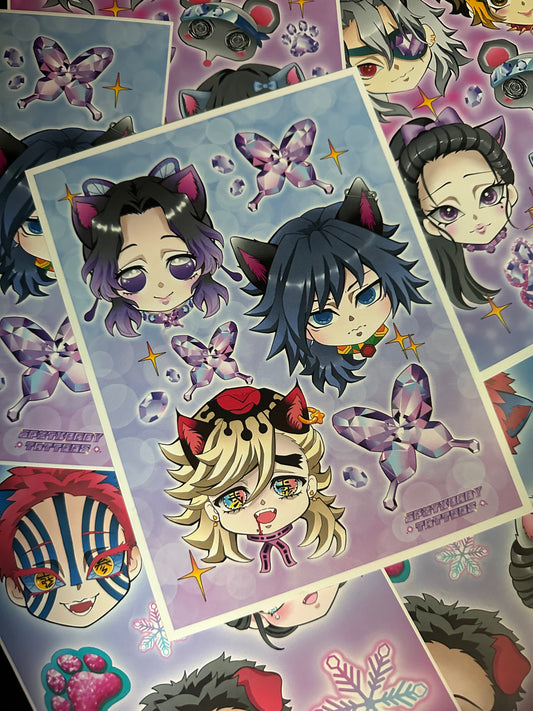 Shinobu and Doma Cat Print