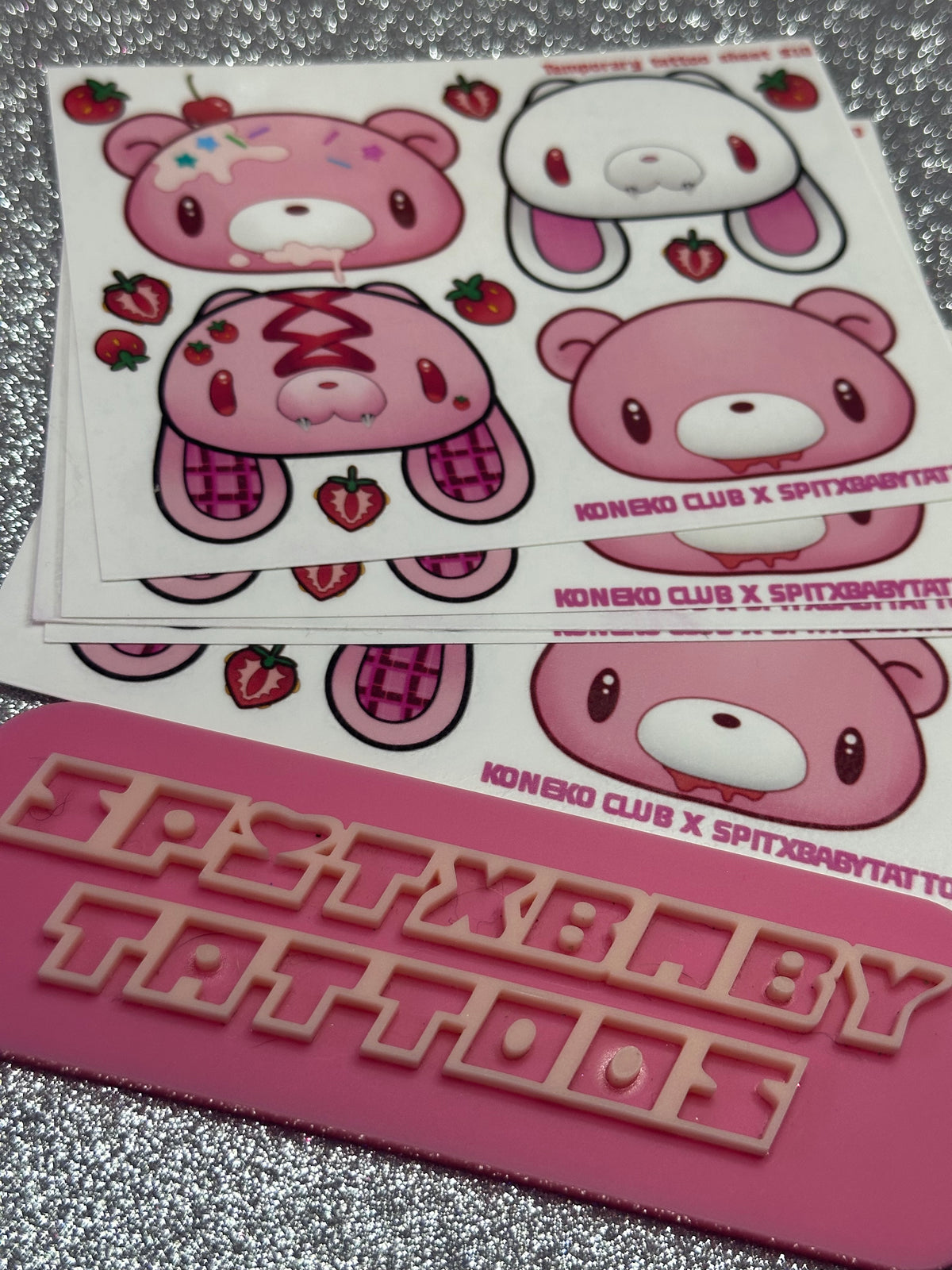 Strawberry Gl00m Mini Temporary Tattoo Sheet