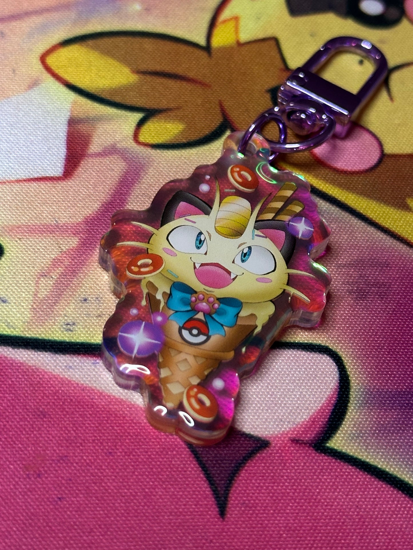 Meowth Cream Cone Keychain