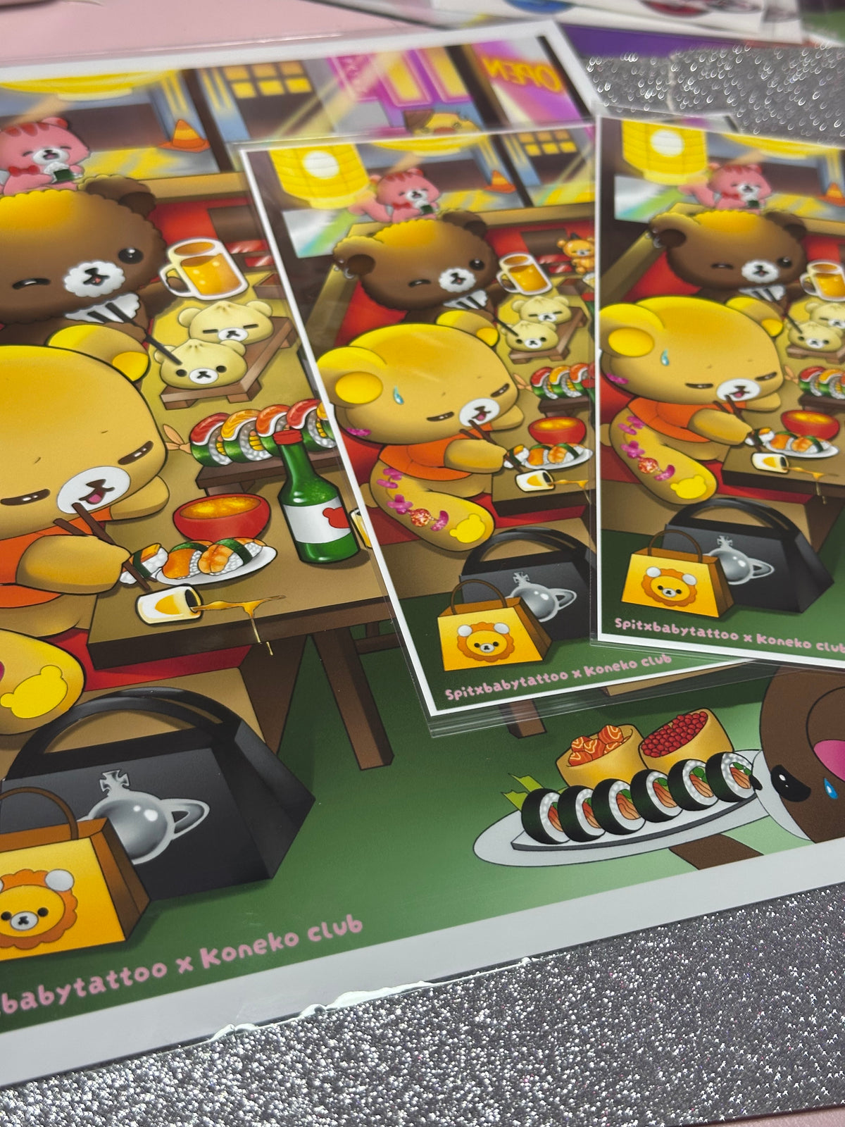 Kuma Sushi Shop Print