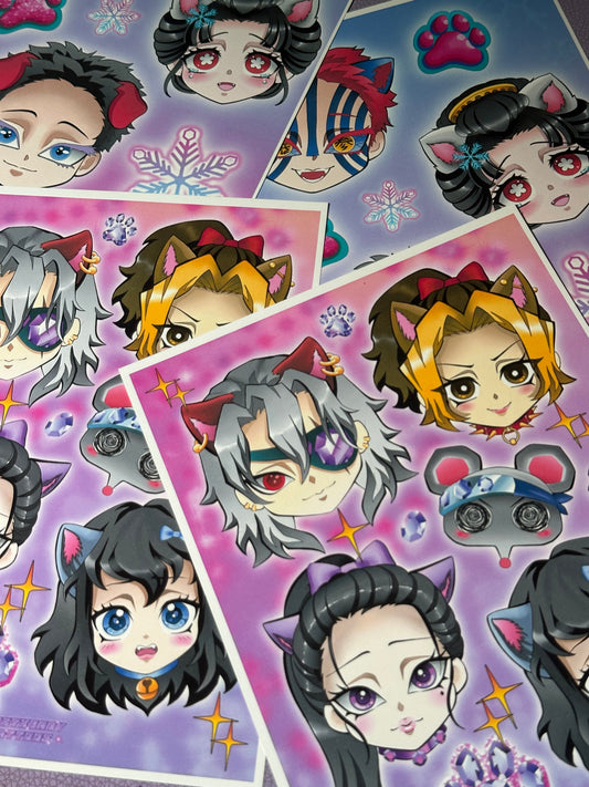 Tengen and Wives Cat Print