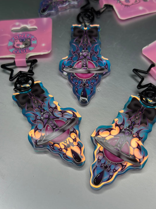 Vivi Bow Charm Tribal Keychain