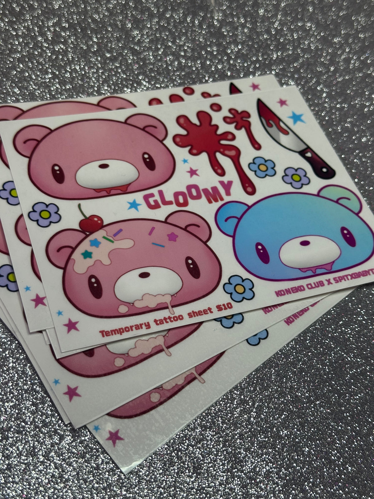 Gl00my Mini Temporary Tattoo Sheet