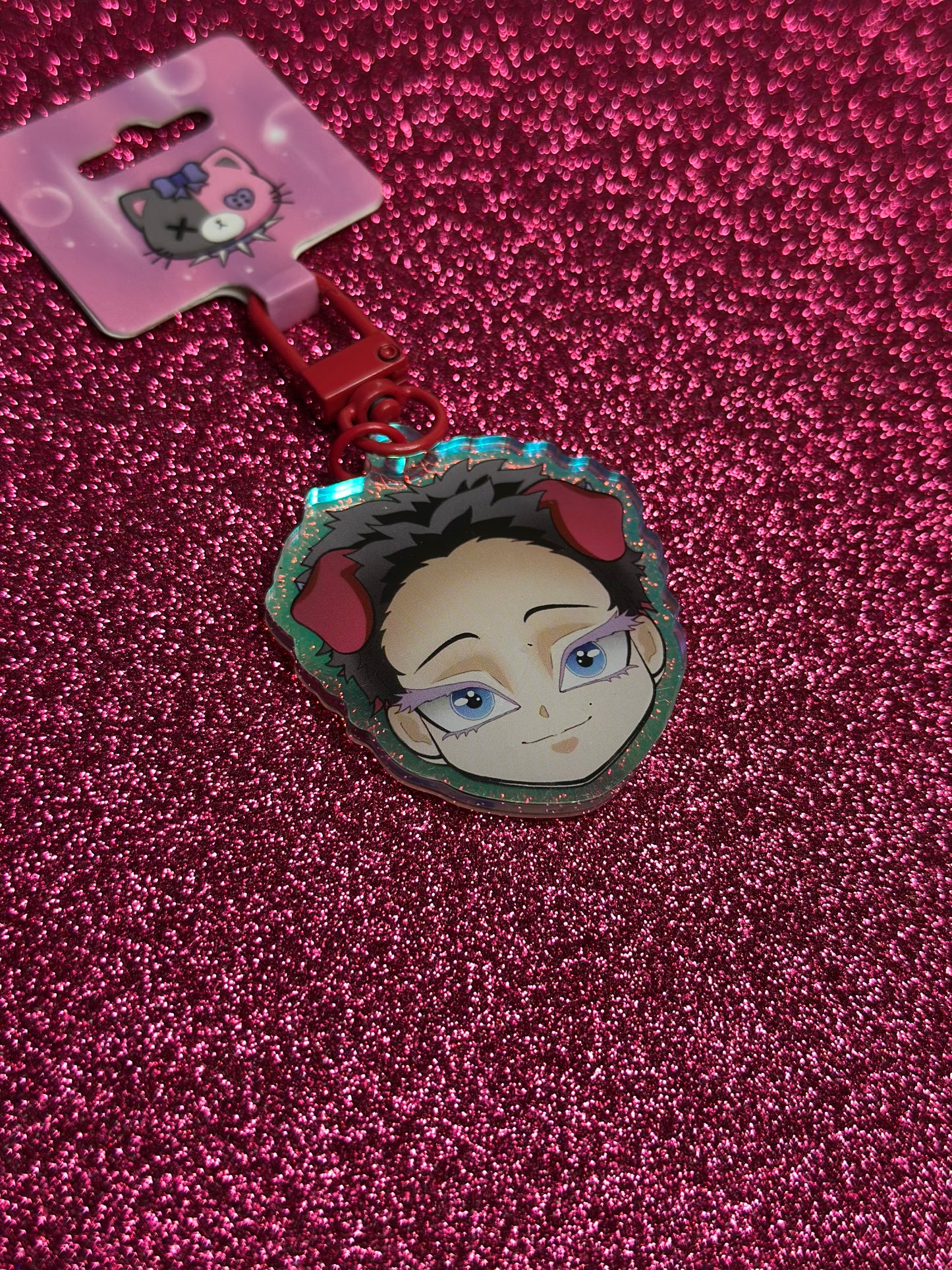 Double sided Akaza Cat/Hakuji Pup Keychain