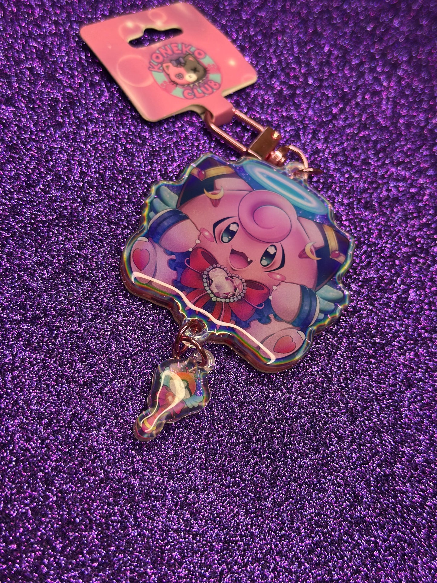 Moon Fairy Rainbow Keychain