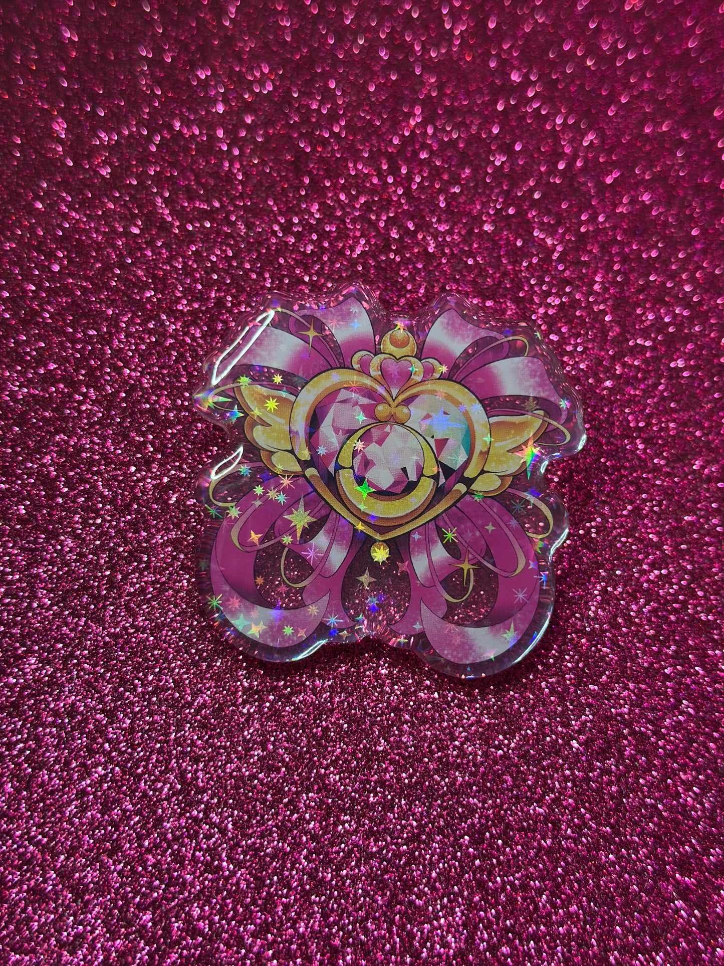 Sparkle Moon Compact Pin