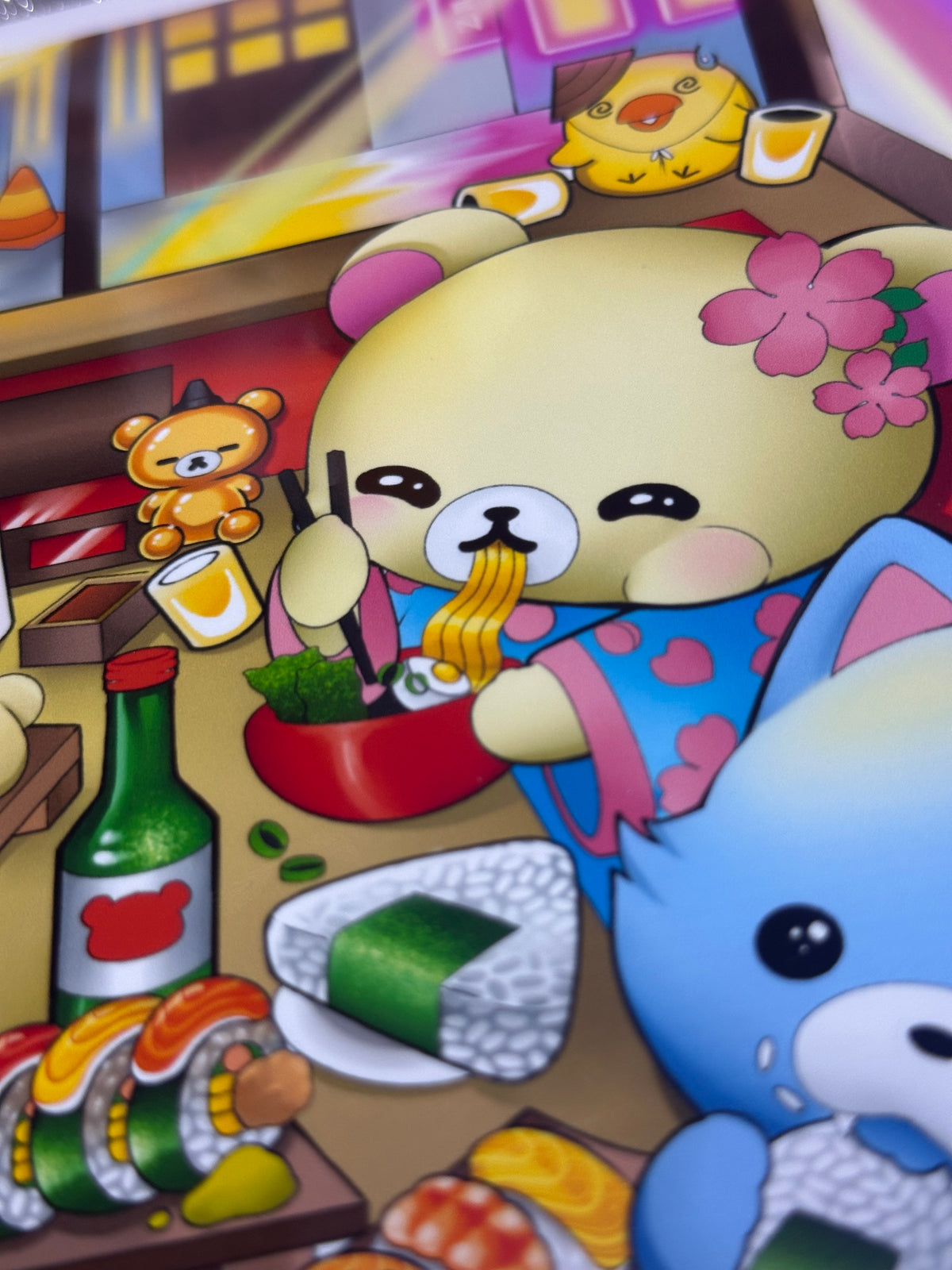 Kuma Sushi Shop Mini Print