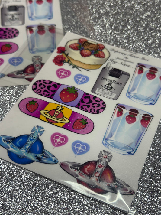 Nana Mini Friendship Temporary Tattoo Sheet