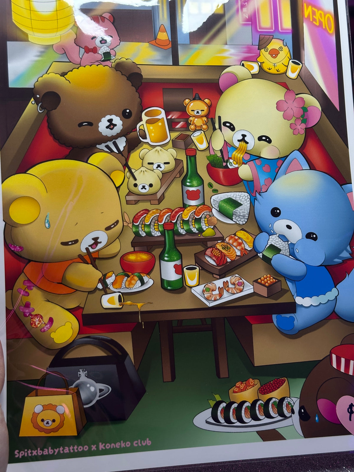 Kuma Sushi Shop Print
