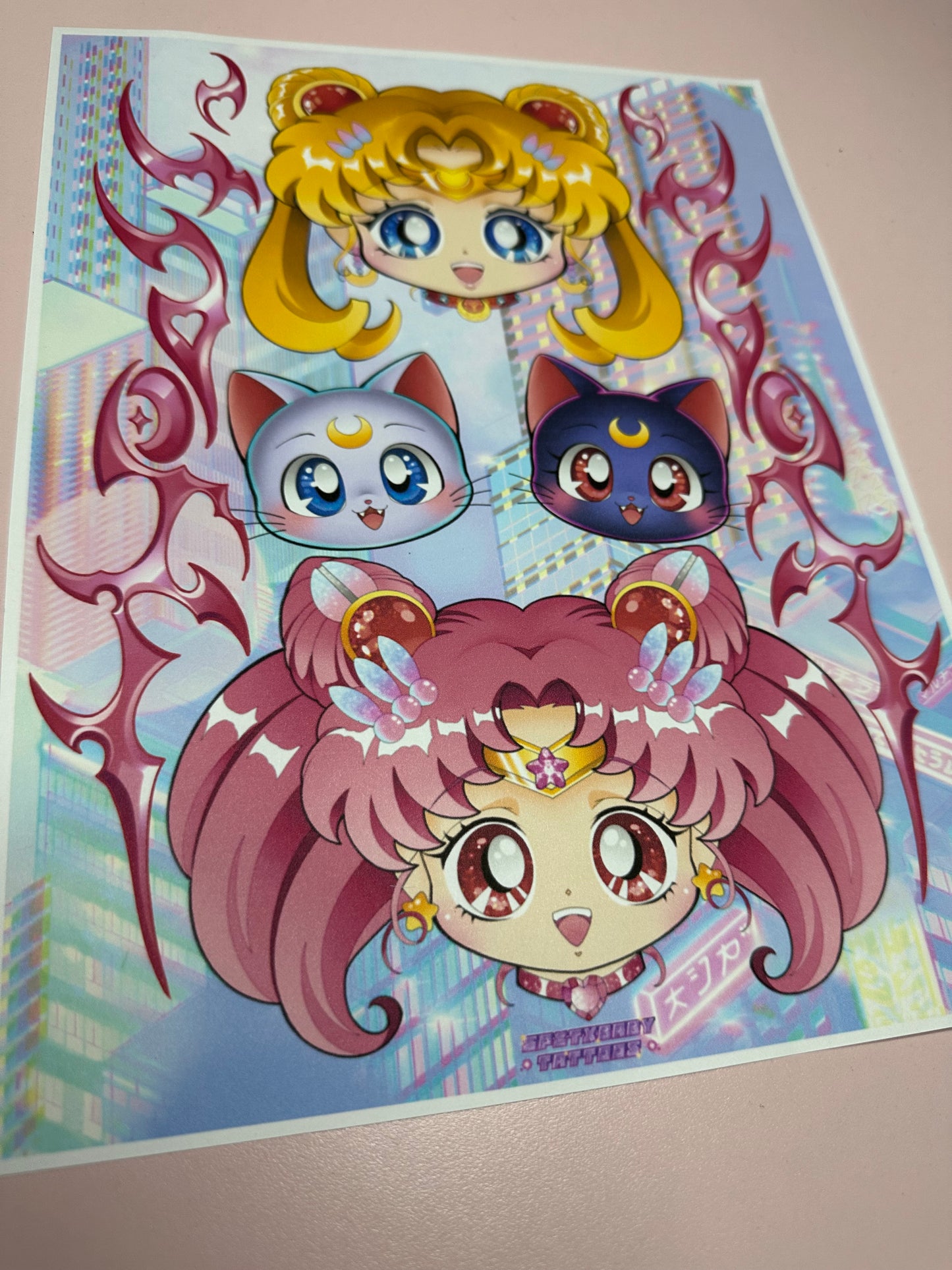 Sailor Moon Cyber Tribal Print
