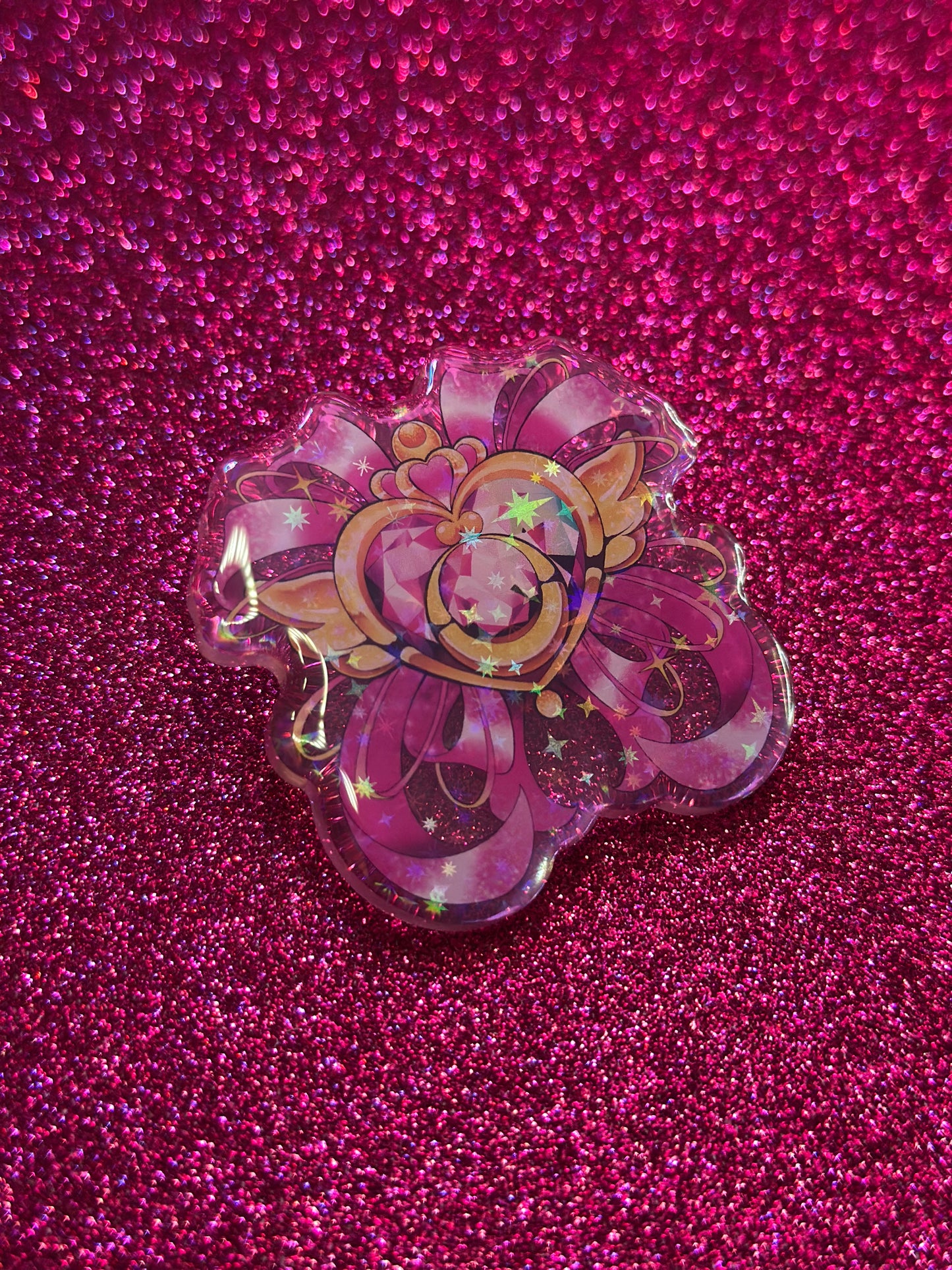 Sparkle Moon Compact Pin