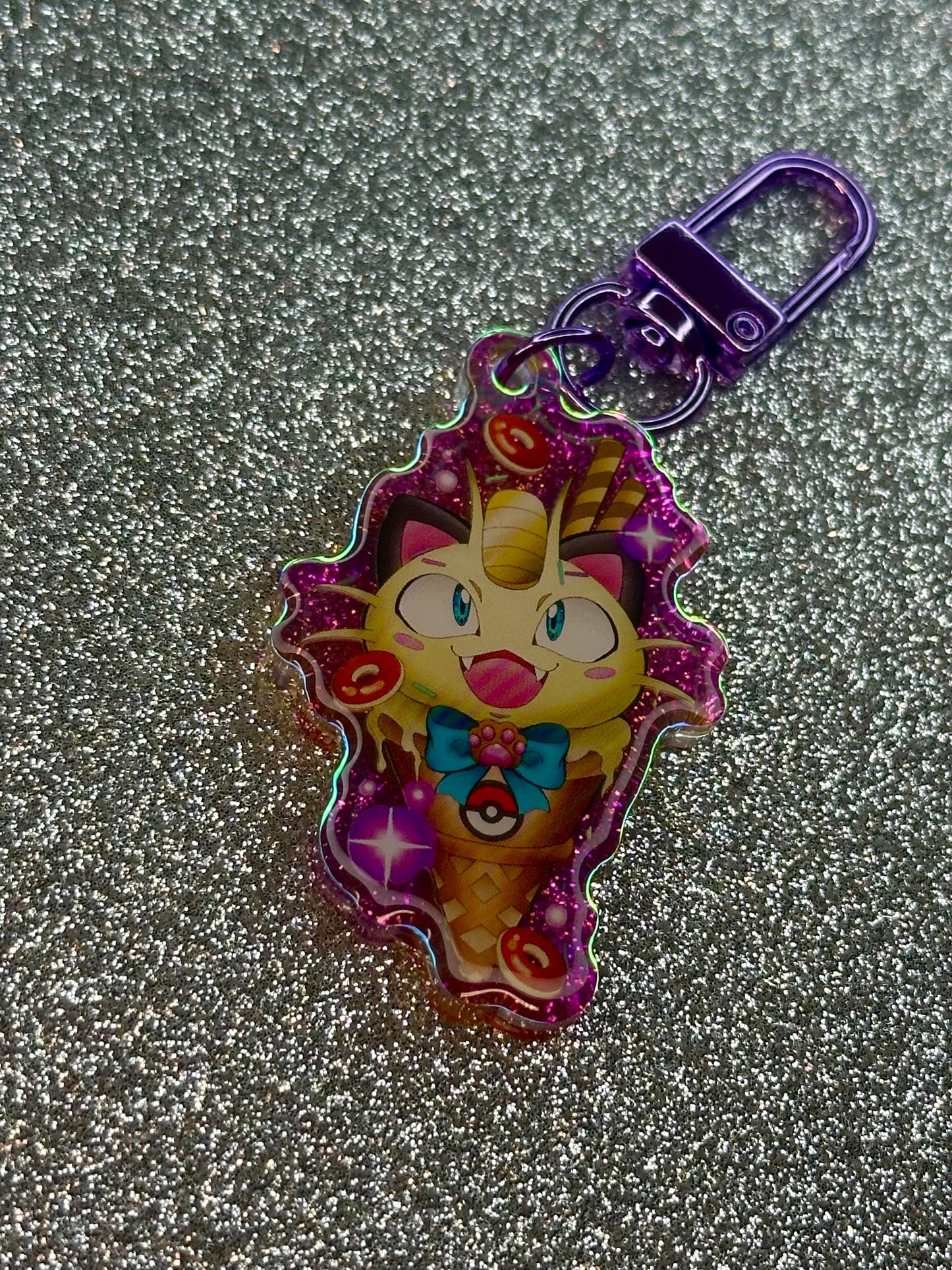 Meowth Cream Cone Keychain