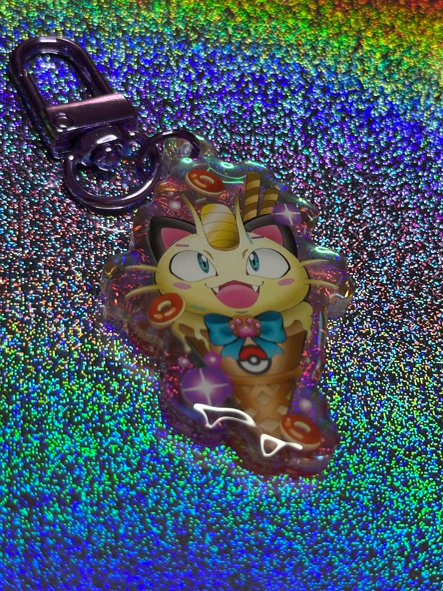 Meowth Cream Cone Keychain