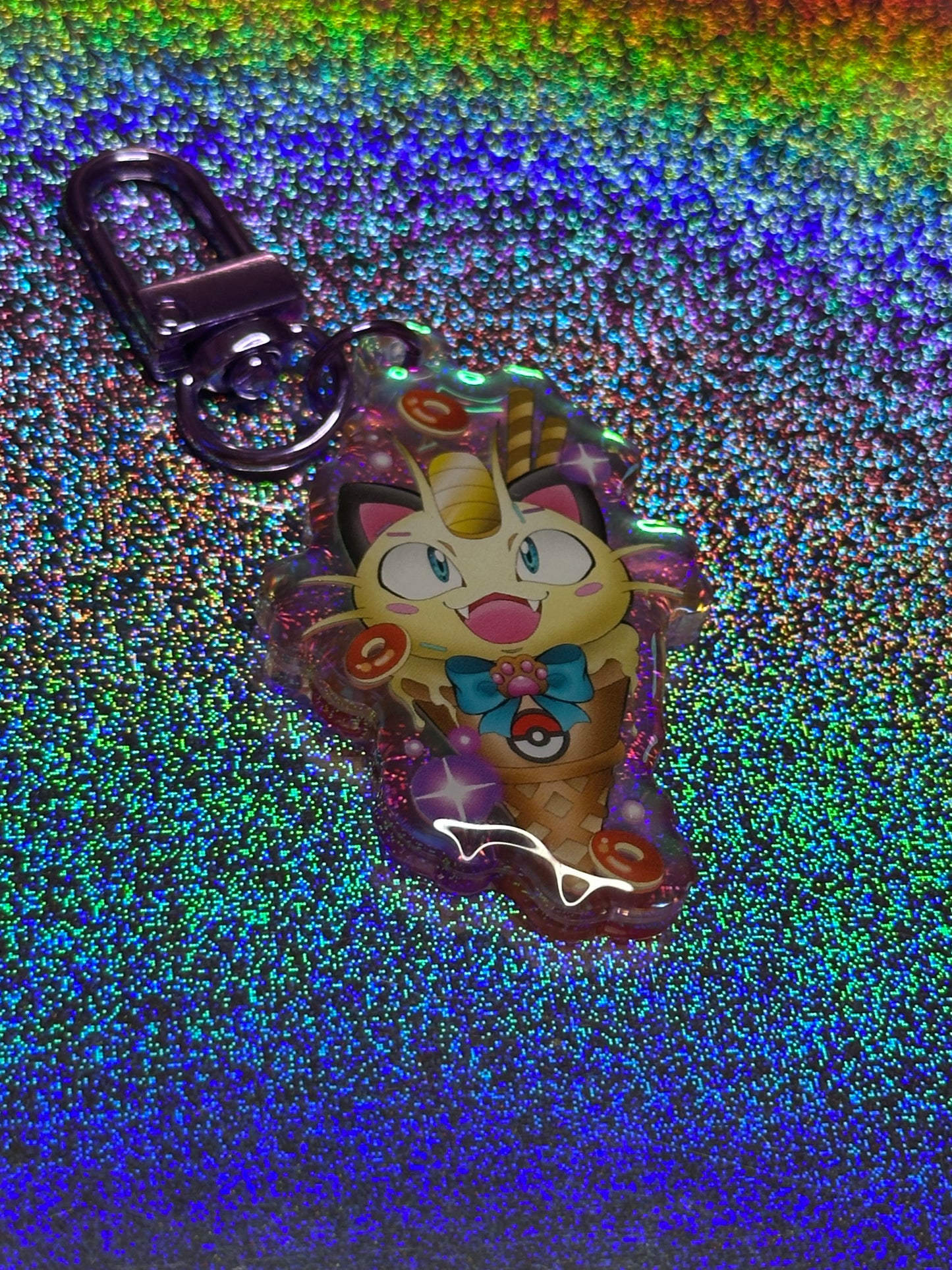Meowth Cream Cone Keychain