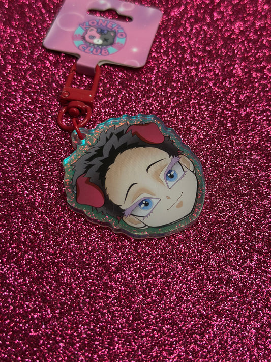 Double sided Akaza Cat/Hakuji Pup Keychain