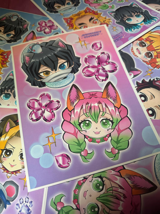 Truest Love Hashira Cat Print