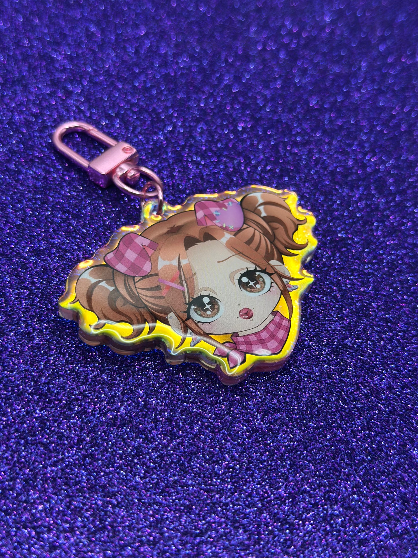 Hachi Pup Pigtails Keychain