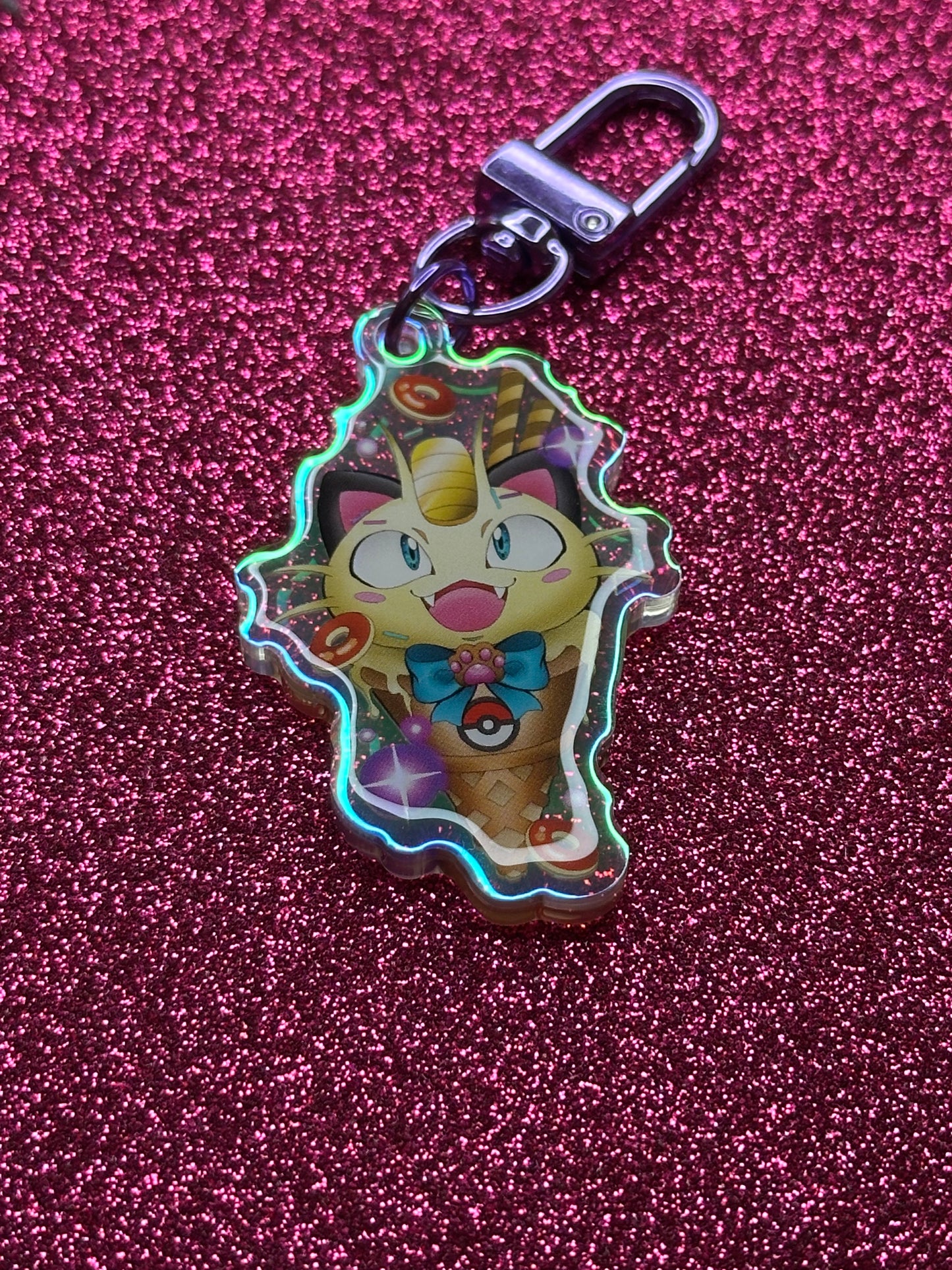 Meowth Cream Cone Keychain