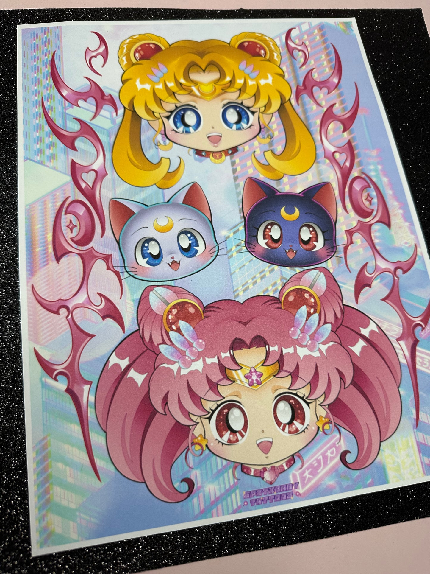 Sailor Moon Cyber Tribal Print