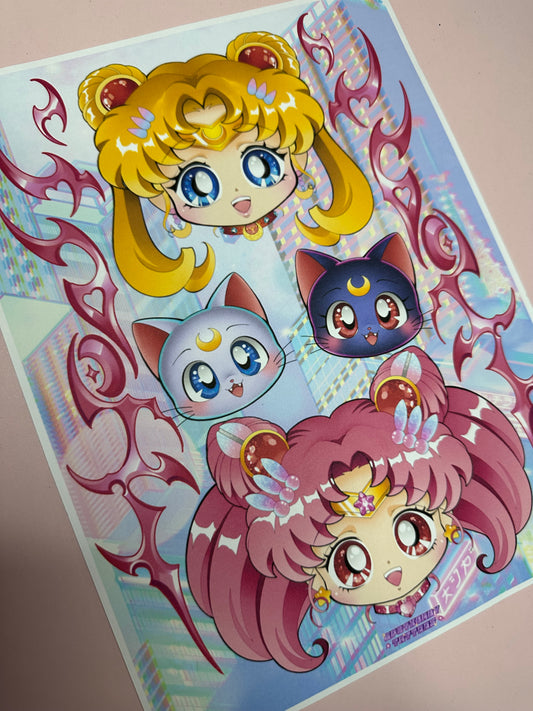 Sailor Moon Cyber Tribal Print