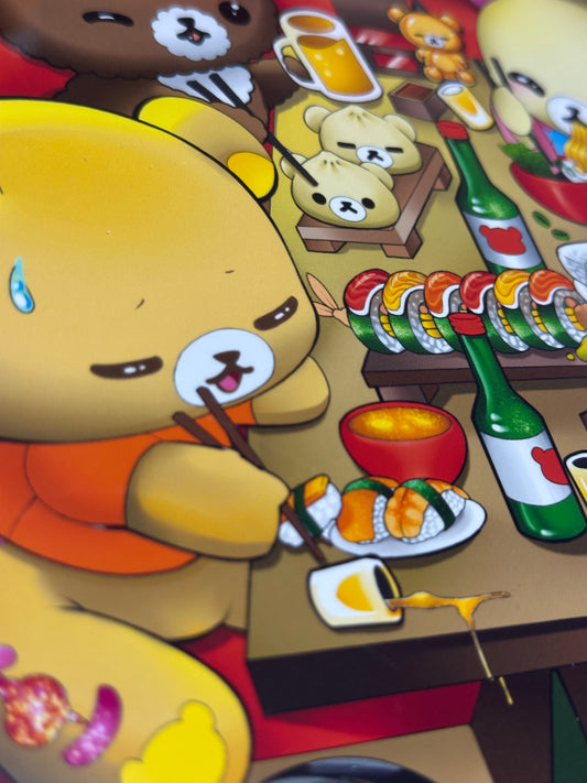 Kuma Sushi Shop Print