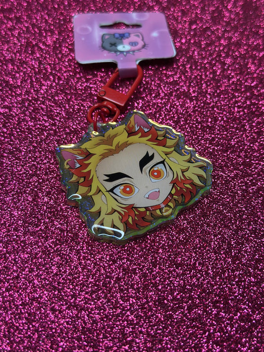 Rengoku Cat Keychain