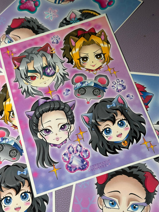 Tengen and Wives Cat Print