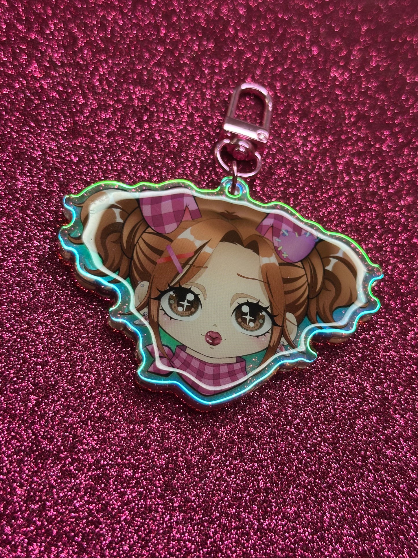 Hachi Pup Pigtails Keychain