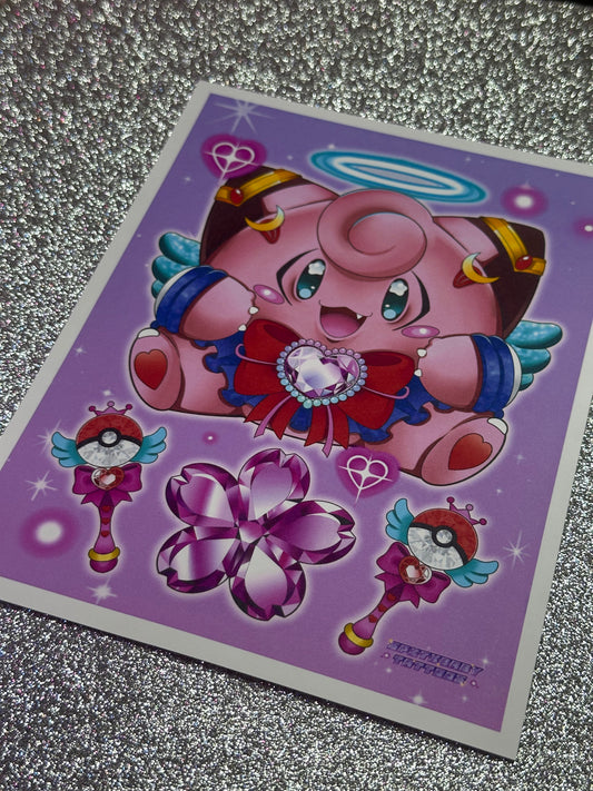 Moon Fairy Rainbow Print