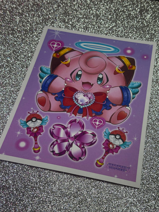 Moon Fairy Rainbow Print