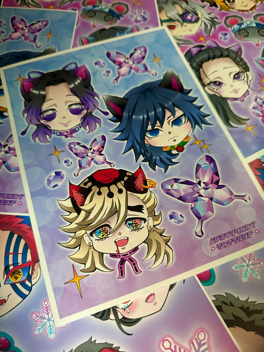 Shinobu and Doma Cat Print