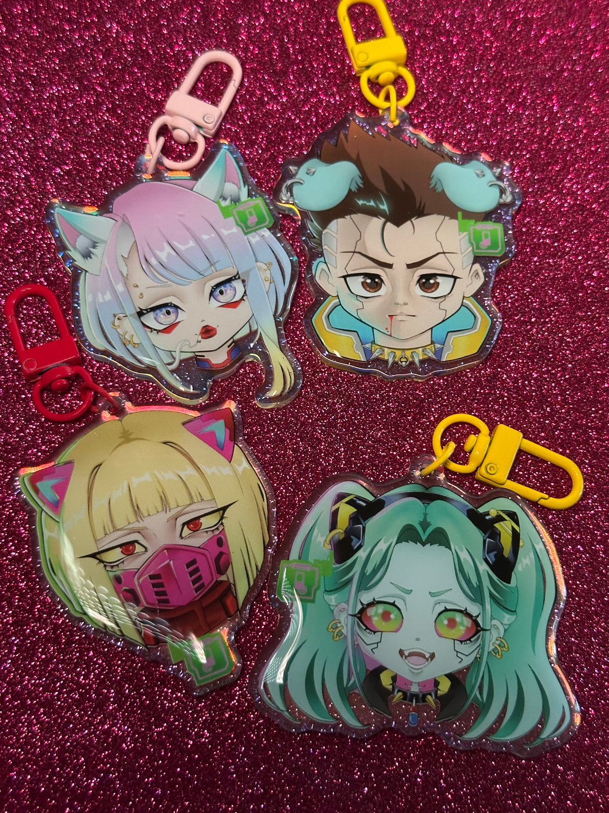 Kiwi Cat Keychain