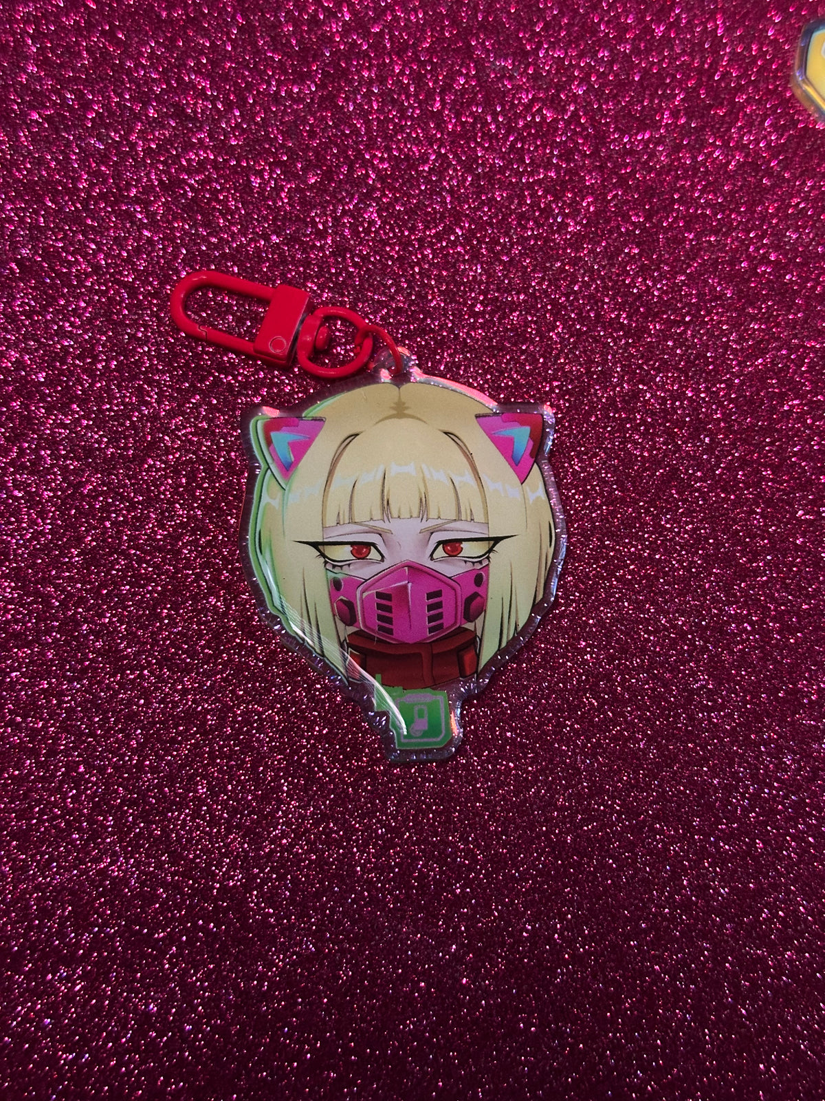Kiwi Cat Keychain