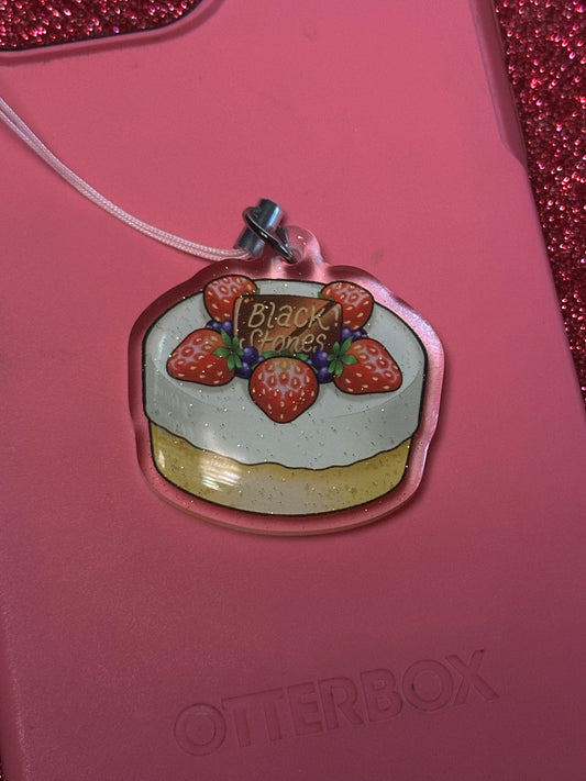 Black Stones Cake Phone Charm