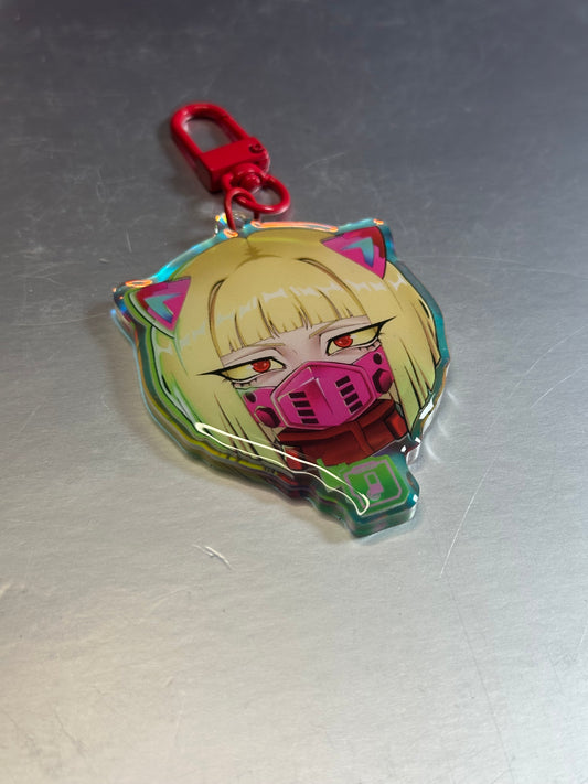Kiwi Cat Keychain